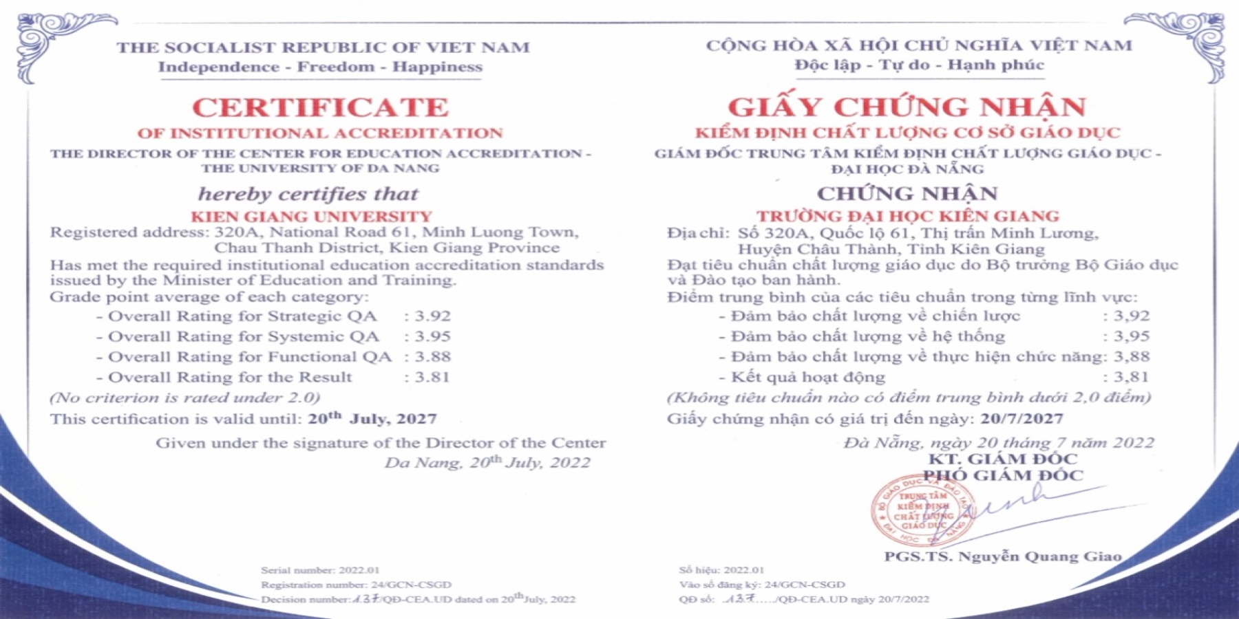 Hành trình Trường Đại học Kiên Giang đạt kiểm định chất lượng cơ sở giáo dục